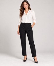 Helmut Lang Women’s Wool Blend Black Straight Leg Pants Sz 2 Silk Lined Career picture