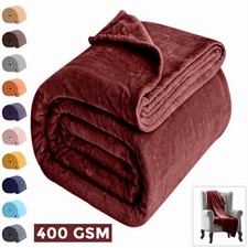 Minimalist Fleece Blanket Throw Soft Reversible All seasons Blankets Queen King picture