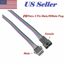10Pairs JST SM 4PIN Plug Male to Female EL Wire Cable Connector Adapter picture