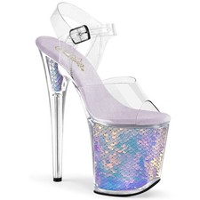 PLEASER FLAMINGO-808MC Women Clear/Lavender 8
