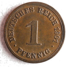 1901 F GERMAN EMPIRE PFENNIG - High Grade Coin -  - GERMAN BIN #23 picture