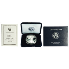 2011-W Proof $1 American Silver Eagle Box, OGP & COA picture