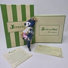 NIB JingleNog Marion Blue Bird Ornament #80689 Hand Blown & Painted in Poland picture