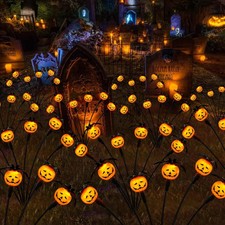2 Pack Halloween Decorations Outdoor  Solar Lights 12 LED Scary Pumpkin Swaying picture