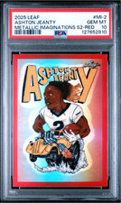 Graded 2025 Leaf Ashton Jeanty MI2 Metallic Series Red /199 RC Card PSA 10 picture