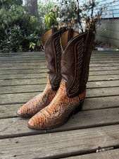 Vintage Well Preserved And Maintained Elegant Tony Lama Python Skin Boots picture