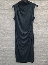 New Reiss Beaux Drape Sleeveless Midi Dress Green Size Large picture