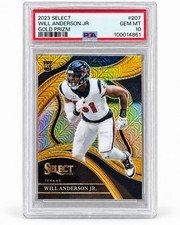 2023 Panini Select Premier Will Anderson #125 Gold Prizm Die-Cut /10 (RC) PSA 10 picture