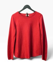 Croft & Barrow Women's Red Ribbed Knit Sweater Size M Medium Acrylic Crew Neck picture