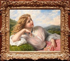 Hand Painted Classical Oil Painting Song Of The Lark Art Canvas Vintage Style picture