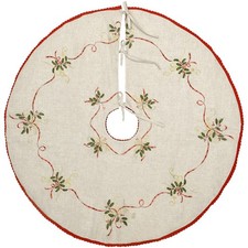 Grelucgo 72 Inches Large Embroidered Christmas Holiday Tree Skirt, Double picture