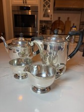 Vintage Viners of Sheffield Alpha Plate 4 Pc Tea Set England Bridgerton Style picture