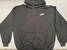 20120 Mens Majestic BUFFALO BILLS Pullover Hooded Hoodie SWEATSHIRT BLACK picture