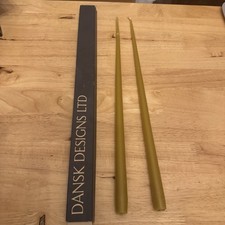 Vintage Dansk Designs 20” Butterscotch Taper Candles Set of 2 Denmark NOS picture