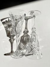 2 JG Durand Cristal Vincennes Lead Crystal Champagne/ Water Goblets France picture
