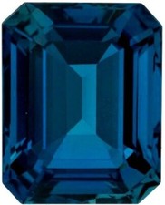 9x7mm Natural London Blue Topaz Emerald Cut AAA+ Loose Gem Rich London Blue picture