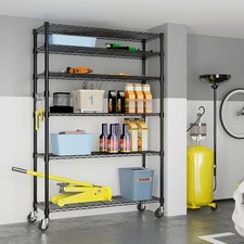 6-Tier disassembly and free assembly Steel Wire Shelving with Wheels picture