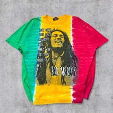 Zion Rootswear Bob Marley T-Shirt Size 1X 1999 Tie Dye Vintage picture