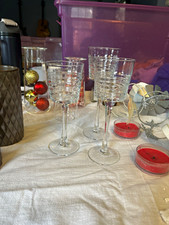 Partylite clear Ribbed Glass candle votive/tea light set.  3 PC brand new picture