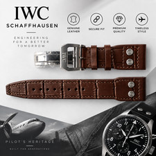 IWC PILOT SERIES 21mm BROWN Alligator Skin Strap Leather Watch Band picture