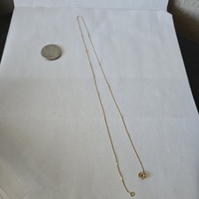 Dainty Solid 14K Yellow Gold Fine Link Chain Necklace Spring Ring Clasp picture