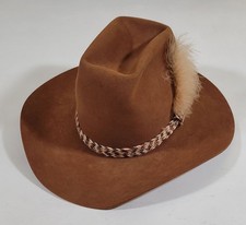 Vtg Bailey New West Brown Felt USA Made Cowboy Western Rancher Rodeo Hat Size 7 picture