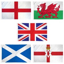 Set of 5 United Kingdom Flags 2x3ft House Flags British Flags Set picture