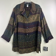 Vintage Sag Harbor Retro Textured Button Up Shirt Womens Plus 20W Artsy NEW picture
