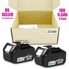 2 Pack 6.5Ah Battery For Makita 18V LXT Lithium-Ion Tool BL1830 BL1850 BL1860 picture