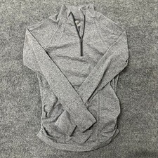 Athleta Pullover Womens Size S Gray Space Dye Quarter Zip Ruched Athletic Top picture