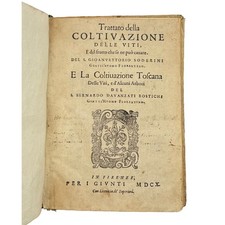 1610 Soderini Trattato Coltivazione Viti Sangiovese Wine Giunti Florence Vellum picture