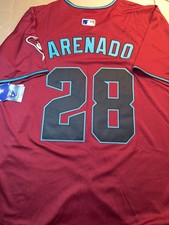 New ARIZONA DIAMONDBACKS #28 Nolan Arenado CRIMSON Jersey STITCHED Size 2XL picture