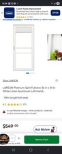 LARSON Platinum Split Fullview 36 x 81 White Linen LH Aluminum Storm Door picture