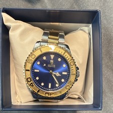 Montres Prestige Men's Quartz Watch Blue Dial Two-Tone Bracelet Box picture