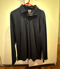 Joseph Abboud Modern Fit Men's Long Sleeve 100% Cotton Black Polo Shirt M picture
