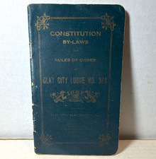 Odd Fellows 1914 Clay City  IL Lodge No. 324 Constitution, By-Laws & Rules Book picture