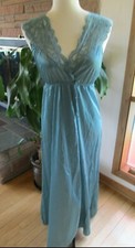 Vintage Hollywood Glam Nylon Nightgown Lace Small picture