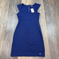 Guess Lori Solid Dress Womens Small Electro Blue Cap Sleeve Sheath picture