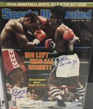 SIGNED Michael Spinks AND Dwight Braxton Sports Illustrated - MARCH/28/83 picture