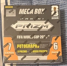 2026 Panini Prizm FIFA World Cup Soccer Sealed 6 Pack Mega Box 42 Cards Per Box picture