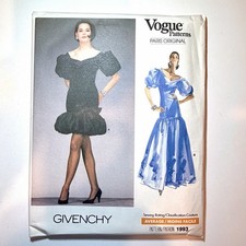VTG NEW Vogue Paris Original 1993 Dress Pattern Sz 14 Givenchy 80s Couture Uncut picture