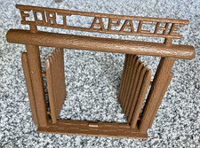 Vintage MARX FORT APACHE Brown Plastic Stockade Front Gate and Doors picture