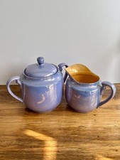 Vintage Japanese Irridescent Lusterware TT Takito Cream and Sugar picture