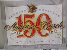 Anheuser Busch Brewing Heritage 150th Anniversary 1852-2002 - US-Made Tin Sign picture