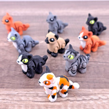 Cat Hatchling Articulated Flexi Fidget 3D Printed Desk Pet Choose Color Gift picture