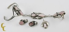 Signed HBY Harry Yazzie Navajo SS 925 Bracelet Ring Earring Pendant Set picture