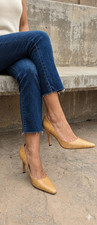 Vintage Manolo Blahnik Blixa Pumps Honey Tan Genuine Alligator EU 37.5/US 7.5 picture