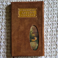 Antique Ralph Waldo Emerson Friendship and Love Leather Bound Hardcover Like New picture