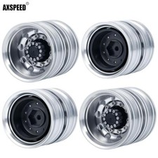FLYXM 1/2/4Pcs CNC Rear Wheel Rims Hubs for 1:14 Scale RC Tractor Truck Tamiya picture