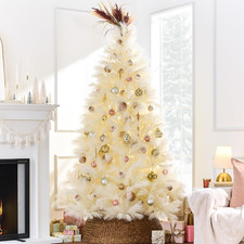 Best Choice Products Artificial Ivory Pampas Christmas Tree, 4.5Ft Premium Delux picture